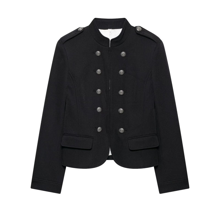Dam Tailored Military Kort Jacka med Stå Krage och Double Row