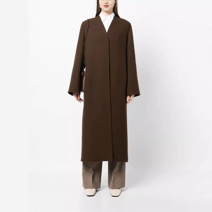 Dam Maxi-Length minimalistisk kappa med dold fram och Boxy Shoulder