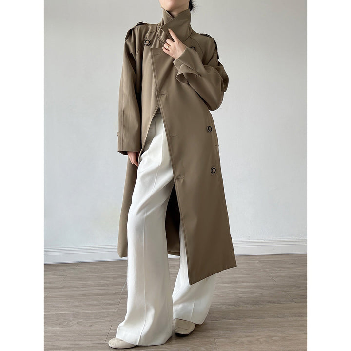 Dam oversize trenchcoat med Raglan ärmar och Double-Breasted knappslå