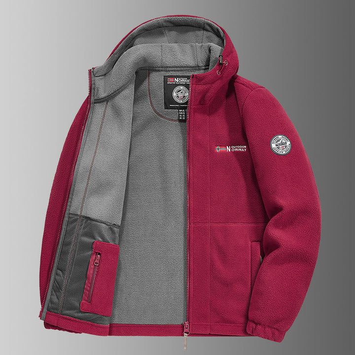 Herr Fleece Jacka med Praktisk Krage Protection