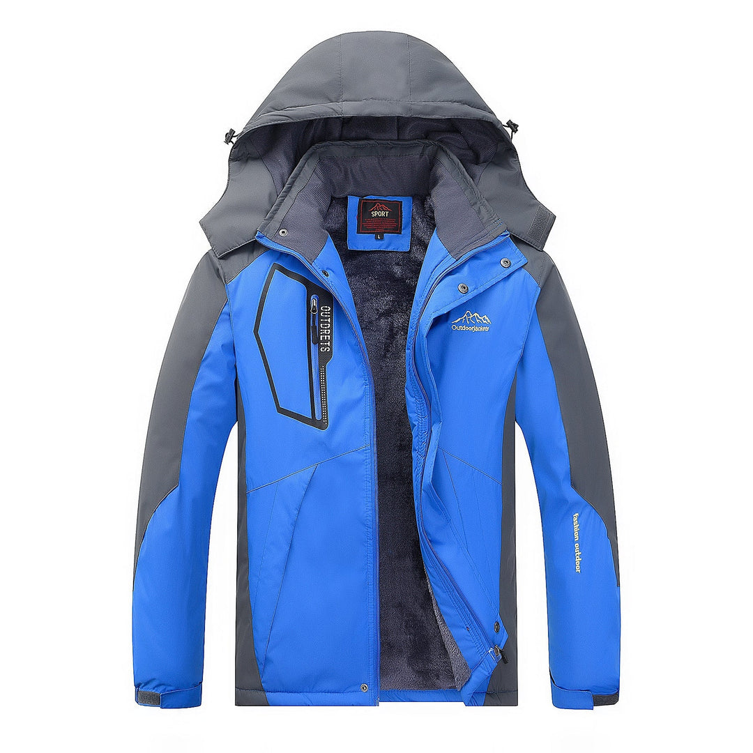 Herr Vattenavvisande Utomhus Jacka med Teddy Fleecefoder, Justerbar Huva, och Multifunction Fickor