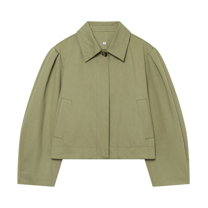 Dam kort Boxy Utility jacka med Pleats och Flap fickor