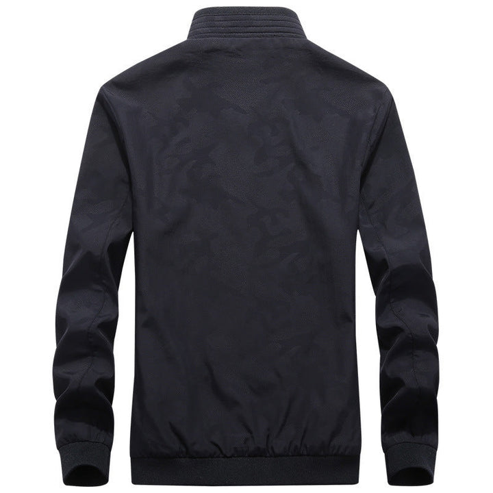 Herr lätt urban Windbreaker Jacka med meshfoder, Broderad Patchar och fickor med dragkedja