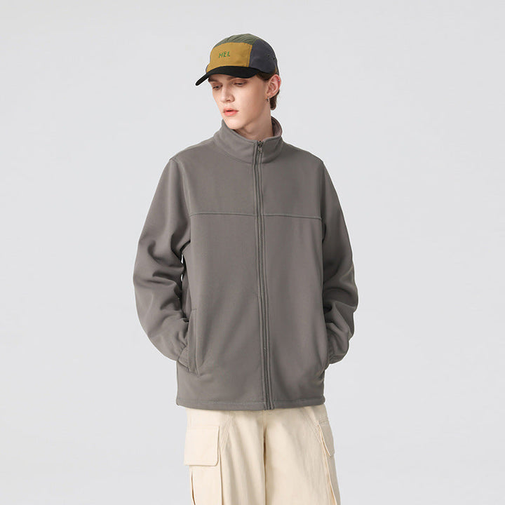 Herr Thermo-Fleece-Softshell Jacka med Ståkrage, Dragkedja Framper och Elastiska Muddar