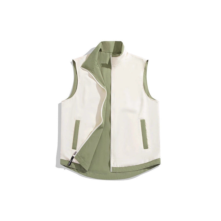 Herr Sleeveless Vind och Thermo Utility Väst med Silky Foder och Dold Tvåvägsdragkedja