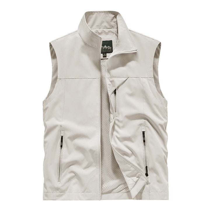 Herr ventilerande softshell Utomhus väst med Mesh innerfoder och fickor med dragkedja