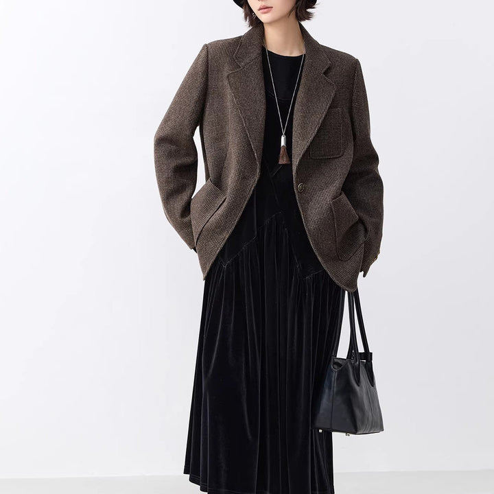 Dam elegant oversize jacka med textured design Drune