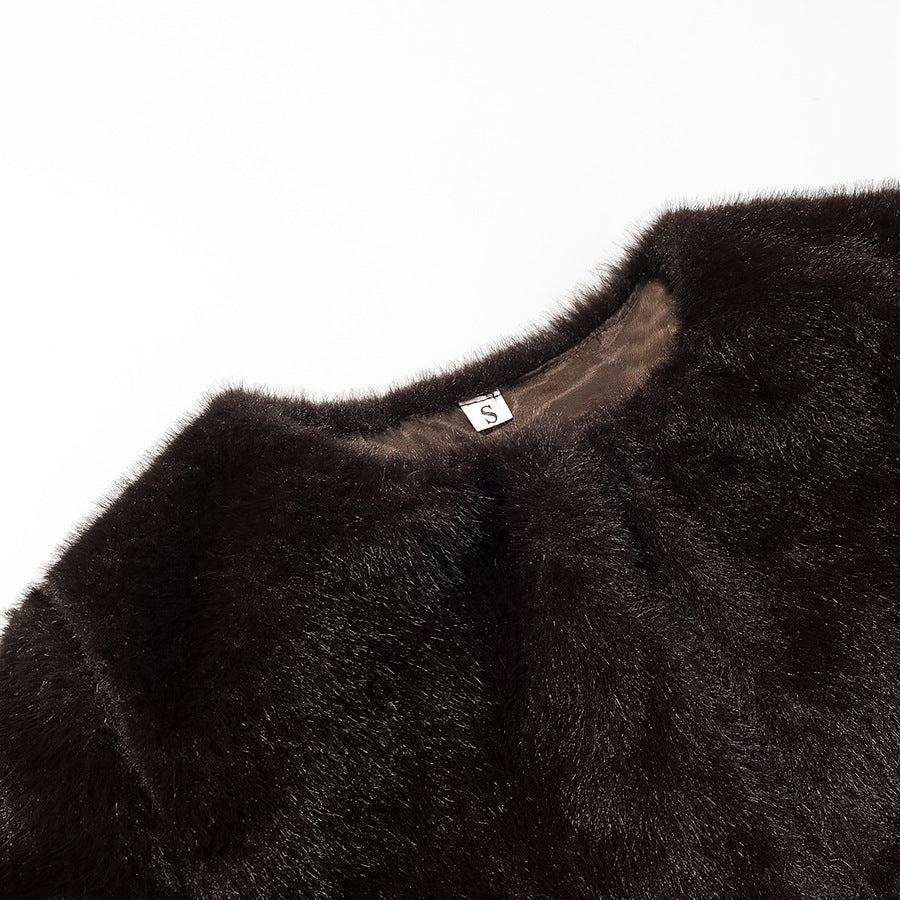 Dam kort skuren Faux Fur Bolero med 3/4 ärmar