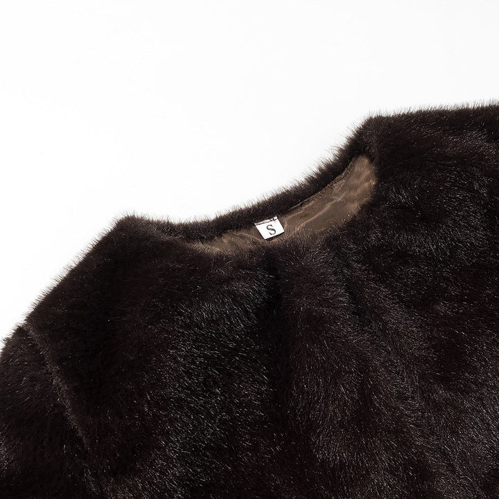 Dam kort skuren Faux Fur Bolero med 3/4 ärmar