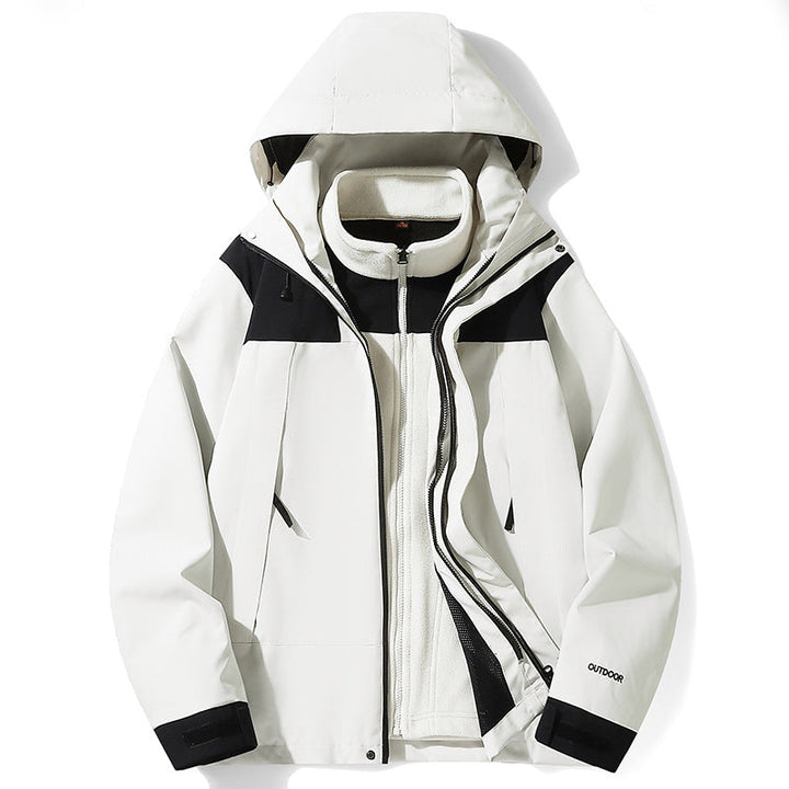 Dam multifunctional softshell jacka med avtagbar fleece foder, vindtät outer shell och justerbar huva