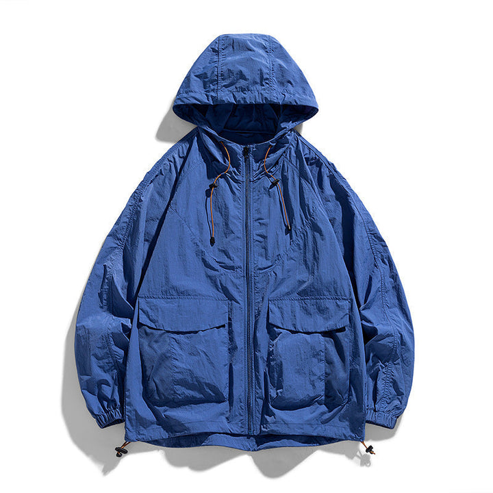 Dam Lätt Outdoorjacka med Huva och Fickor