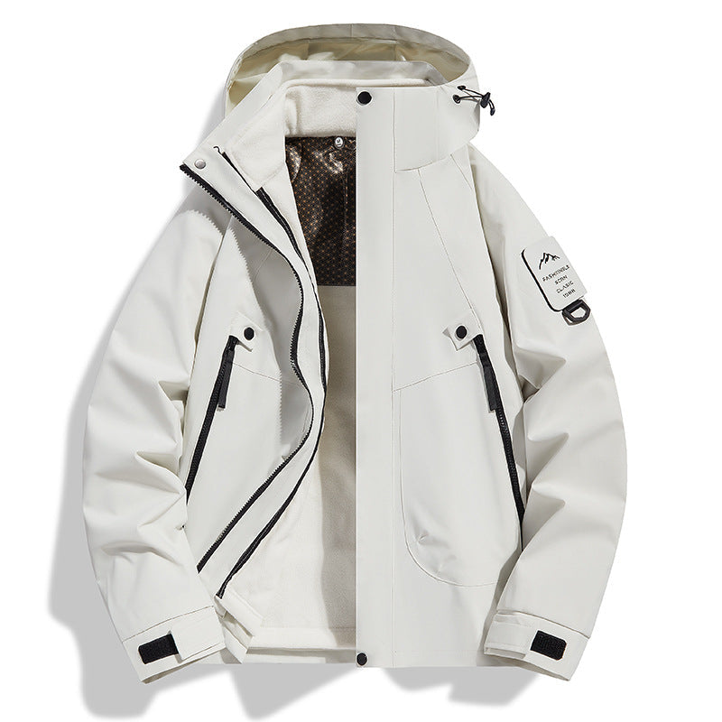 Dam vattenavvisande softshell funktionsjacka med justerbar huva, vindtät membrane och diagonal zip fickor
