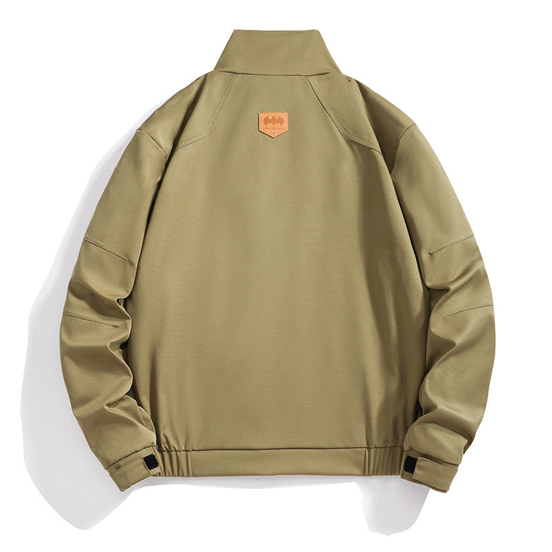 Herr Ljus Utility Canvas Blouson med Ståkrage och Elastisk Muddar