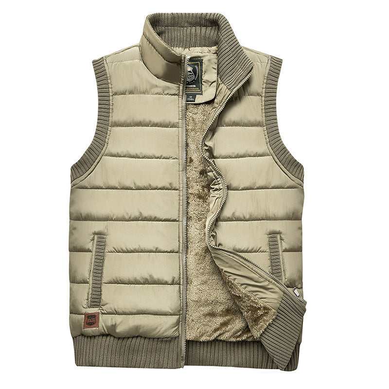 Herr Quiltad Thermo Quiltad Väst med Warming Teddyfoder och Elastisk Ribbad Finishes