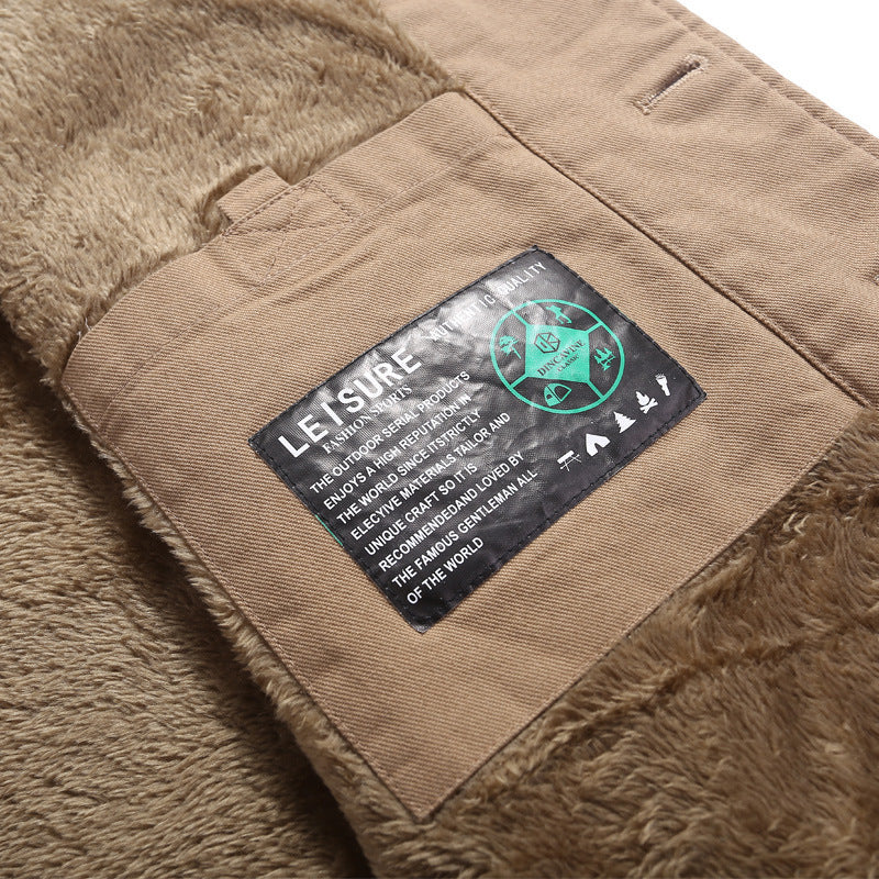 Herr Sleeveless Canvas Teddy Väst med Warming Fleecefoder och Utanpåfickor