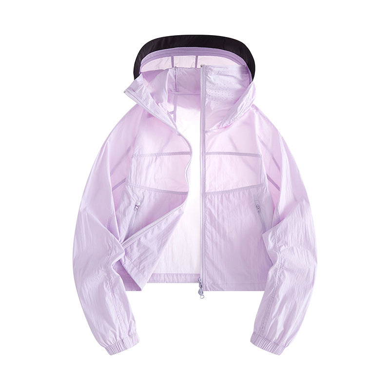 Dam Lätt Windbreaker Jacka med Justerbar Huva