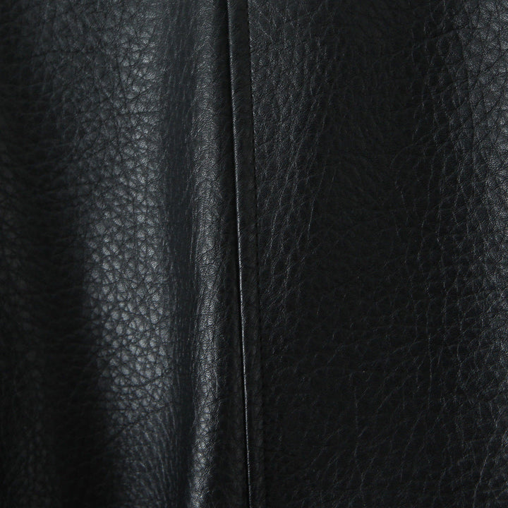 Dam oversize läderlook kappa med Textured Surface och vid Lapels