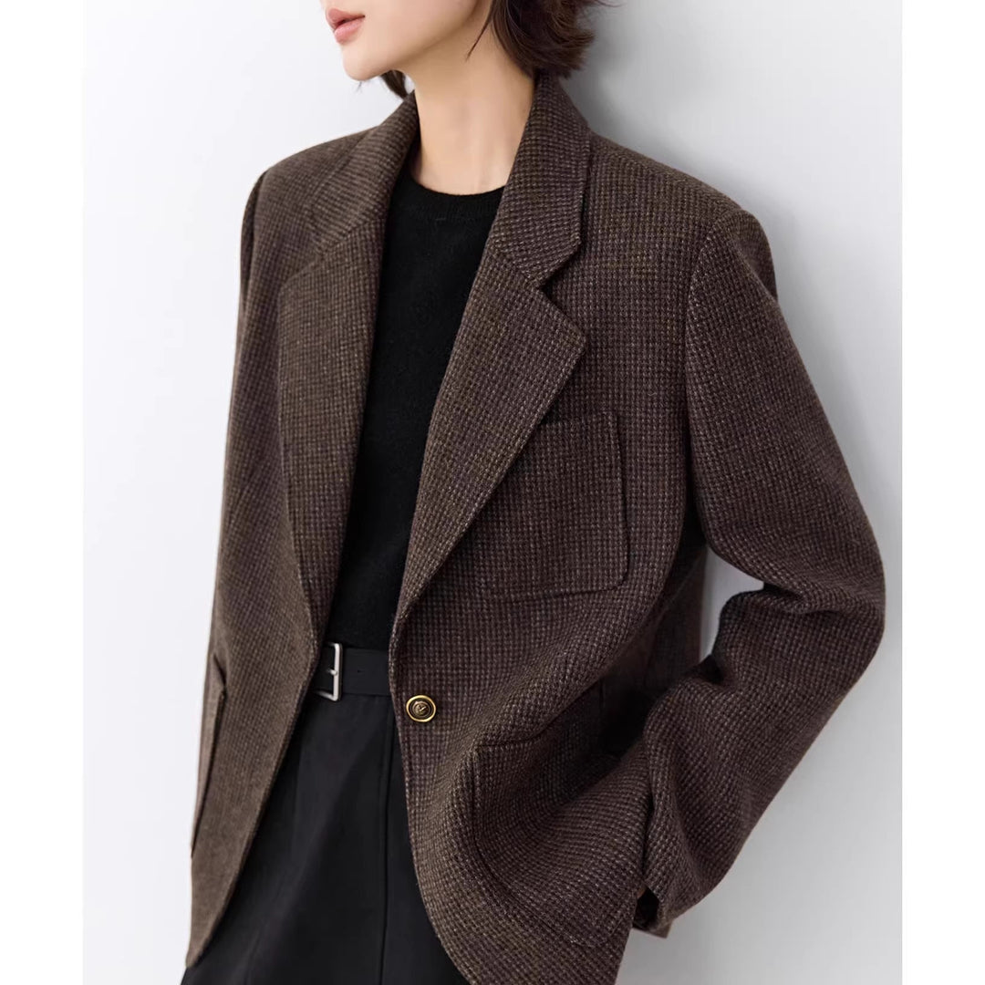Dam elegant oversize jacka med textured design Drune