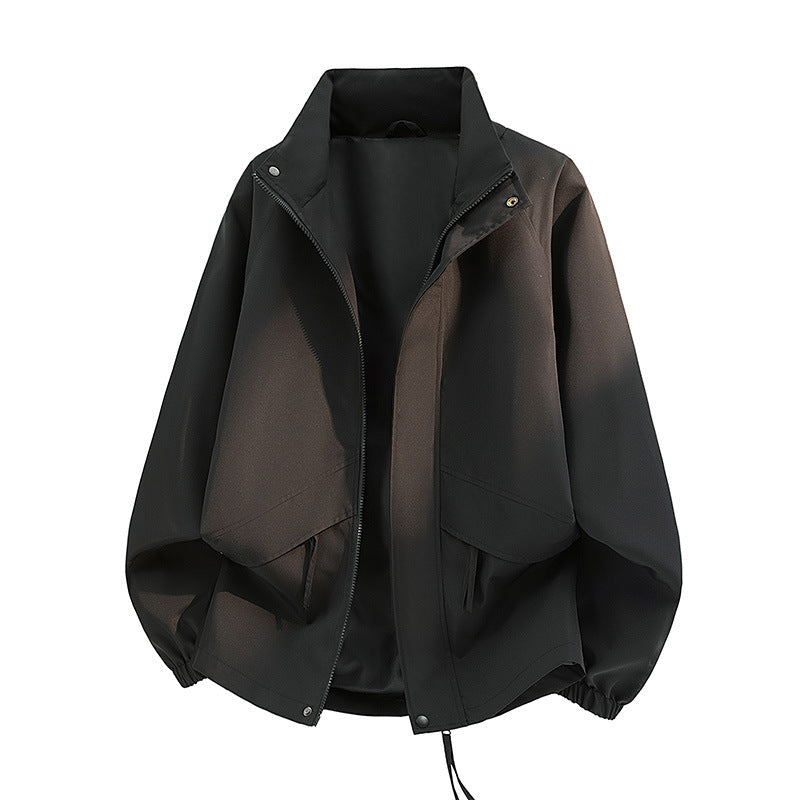 Dam Lätt Oversize Övergångsjacka utan Huva med Drawstring, Lock Fickor &amp; Elastic Muddar