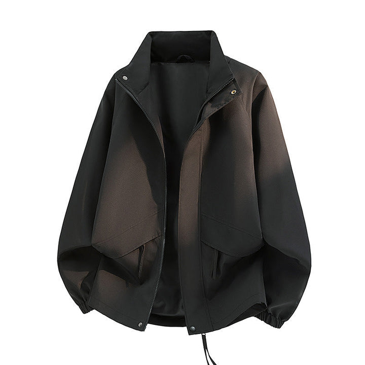 Dam Lätt Oversize Övergångsjacka utan Huva med Drawstring, Lock Fickor &amp; Elastic Muddar