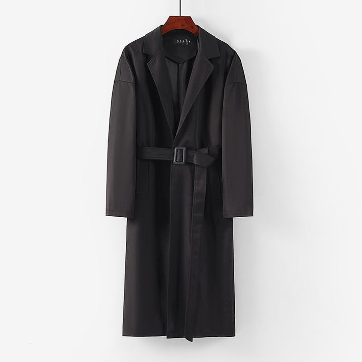 Dam lång modell trenchcoat med midjebälte och Dropped Lapel