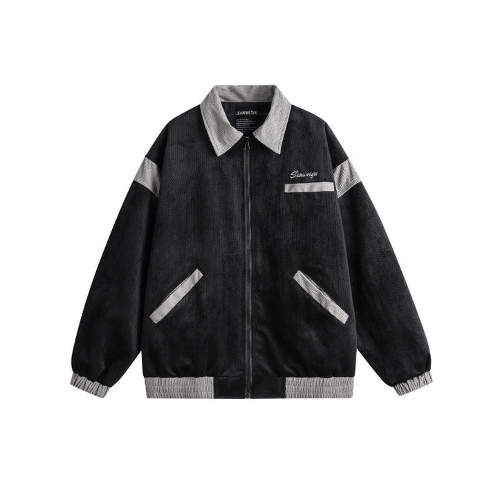 Unisex Harrington Blouson Jacka med Textured Fabric och Contrast Kant