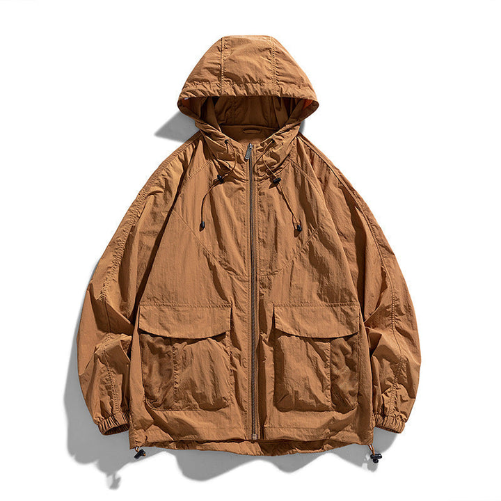 Dam Lätt Outdoorjacka med Huva och Fickor
