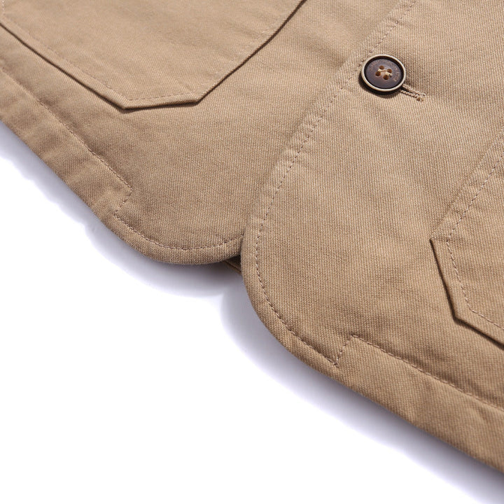 Herr Robust Thermo-Canvas Väst med Warming Teddyfoder och Knäppning