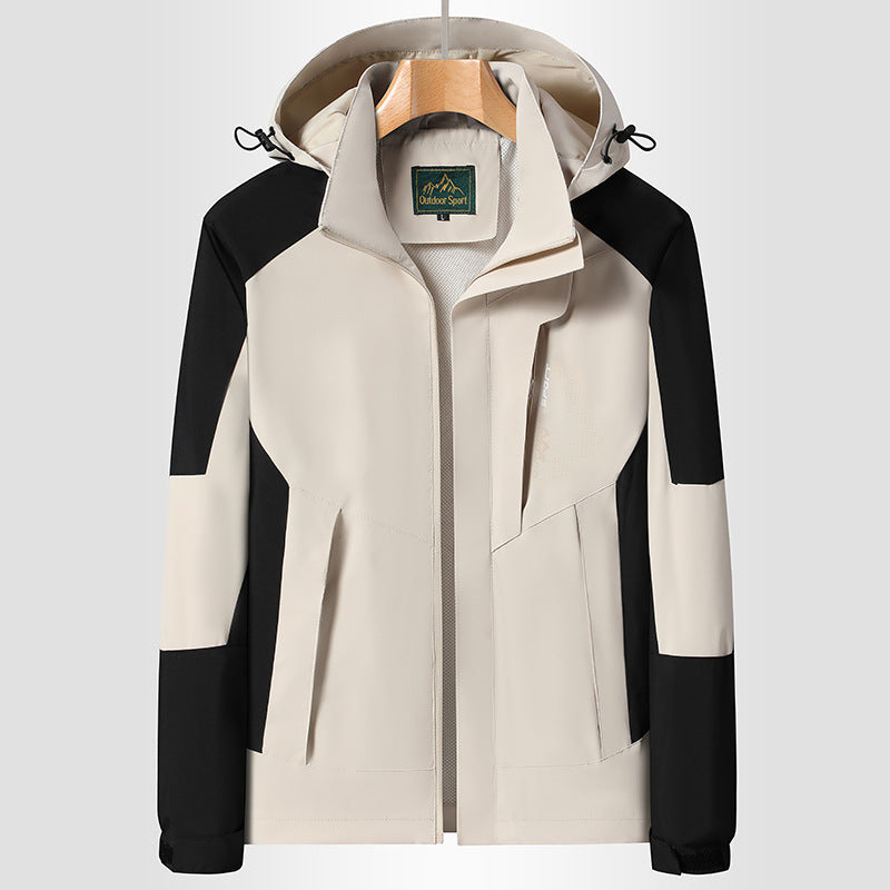 Dam softshell Trekking jacka med andningsbar membrane, justerbar huva och colorblock design
