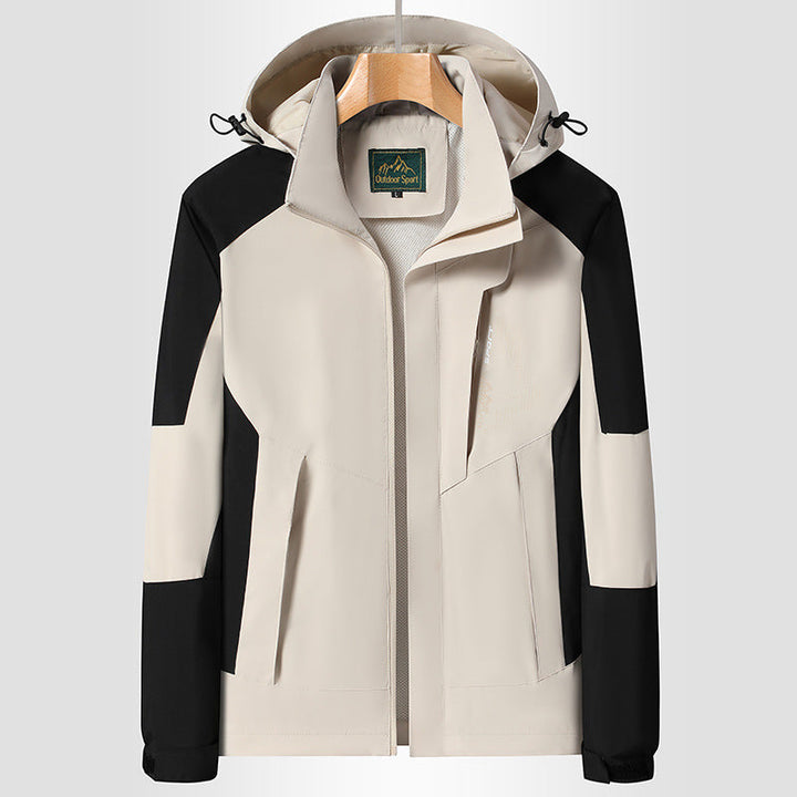 Dam softshell Trekking jacka med andningsbar membrane, justerbar huva och colorblock design