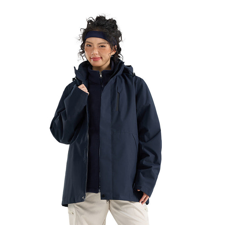 Dam lätt vattentät Parka huvtröja jacka med Sealed Seams och dragsko
