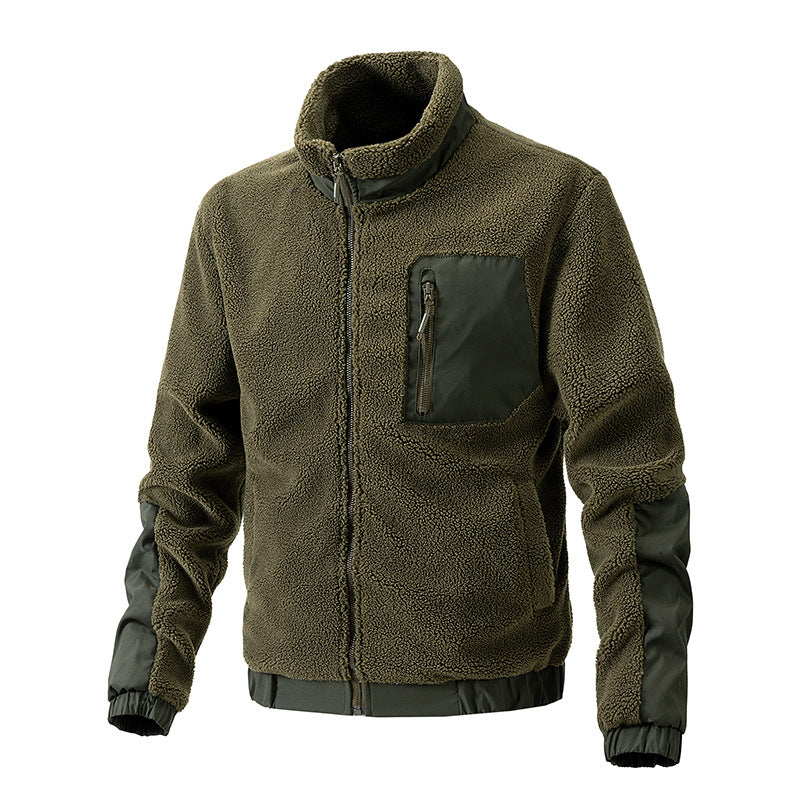 Herr Teddy Fleece Jacka med Stående Krage och Reinforced Inserts