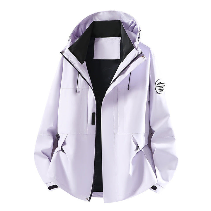 Herr teknisk softshell med huva Jacka med dold front dragkedja och flerafunction fickor