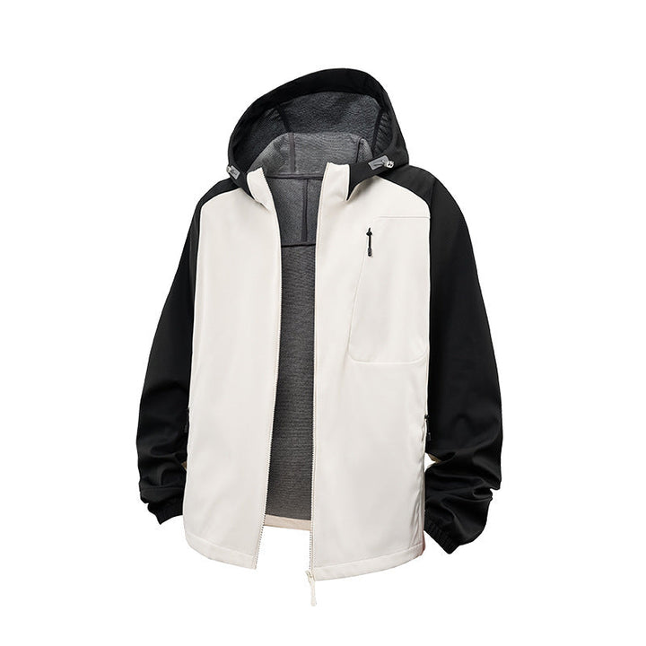 Herr Vattentät Softshell-Luvtröja Jacka med Fleece Foder, Vindtät och med Bröst Dragkedja Drune