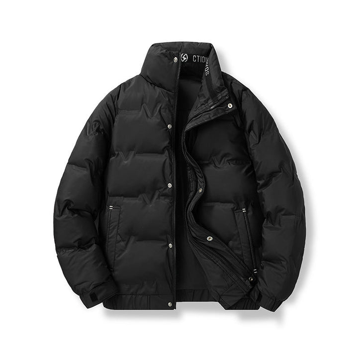 Herr Short Quiltad Jacka med Hög Stående Krage och Thermo Isolering