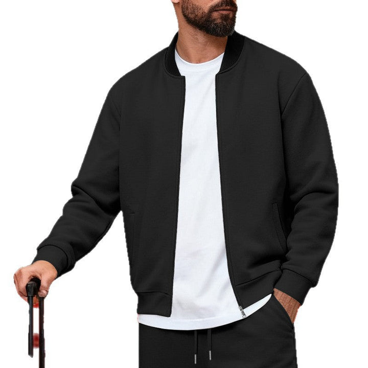 Herr Nan Urban Sweat Track Jacka med Ståkrage Concealed Dragkedja Elastic Rib Muddar och Sidofickor