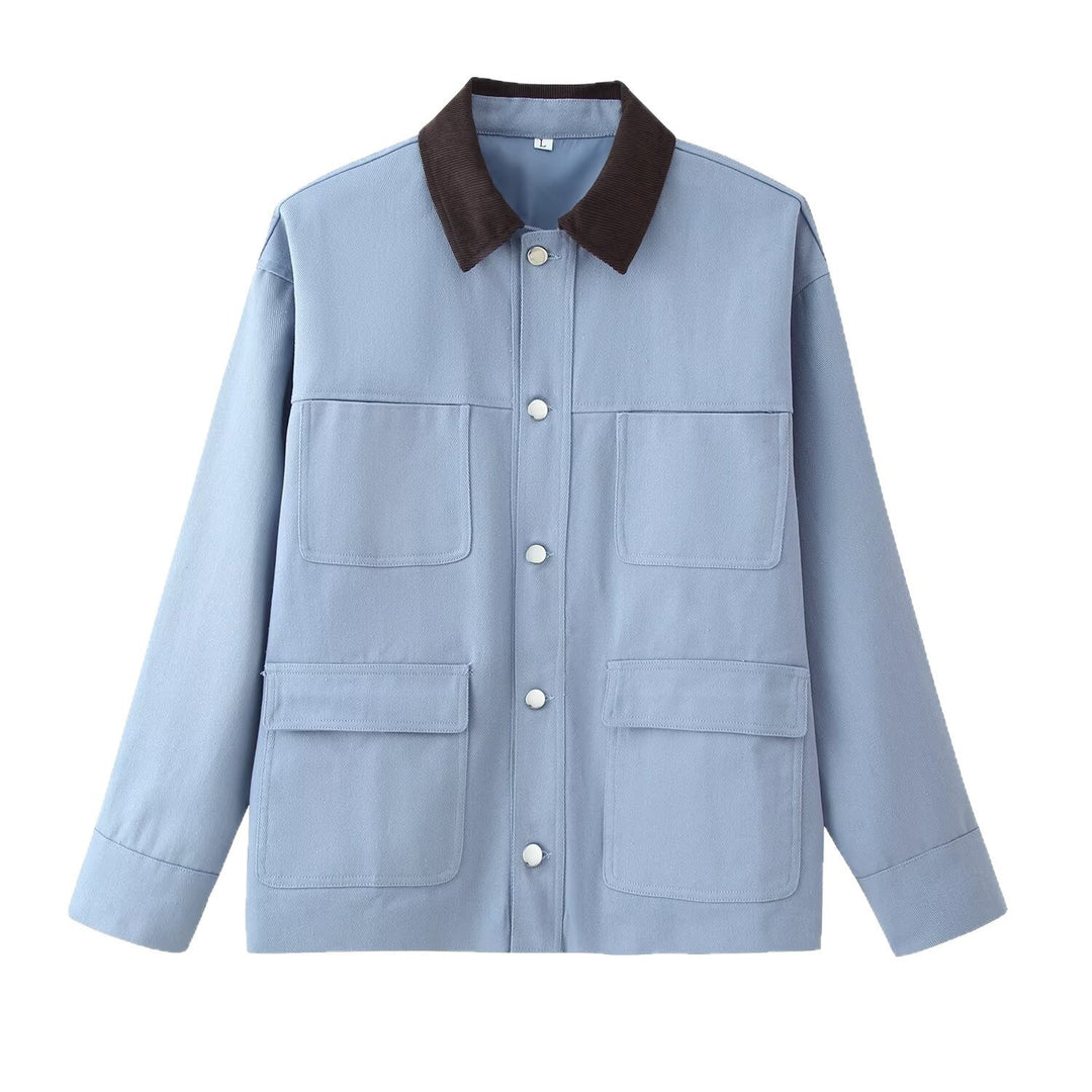 Dam oversize Utility Transition jacka in Shacket stil med Cord krage