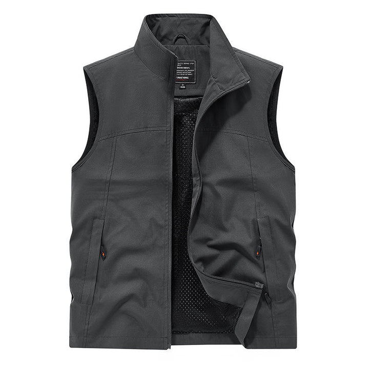 Herr Softshell Väst med Mesh Foder, Vind Resistant och Dragkedjefickor