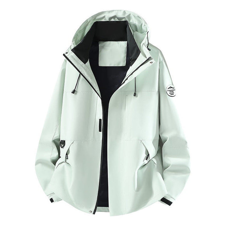 Herr teknisk softshell med huva Jacka med dold front dragkedja och flerafunction fickor