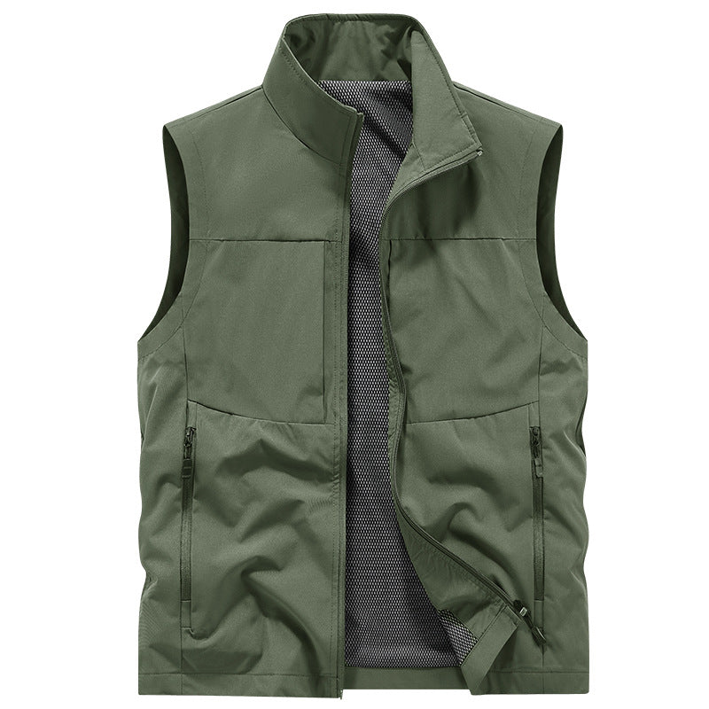 Herr Lätt Utomhus Utility Väst med Mesh Foder, Wind-Resistant Microfiber och Säker Dragkedjefickor