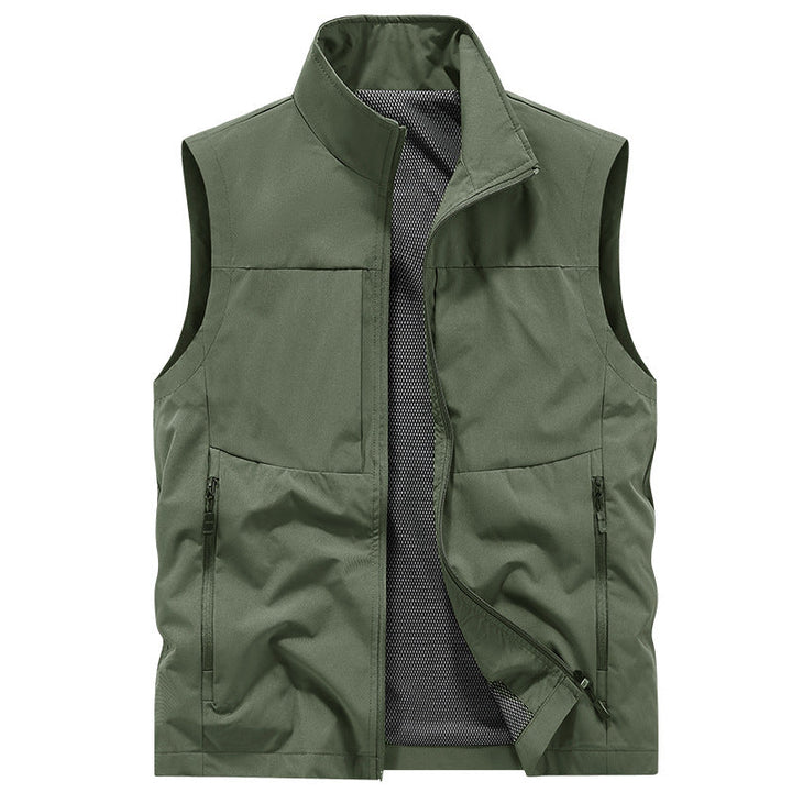 Herr Lätt Utomhus Utility Väst med Mesh Foder, Wind-Resistant Microfiber och Säker Dragkedjefickor
