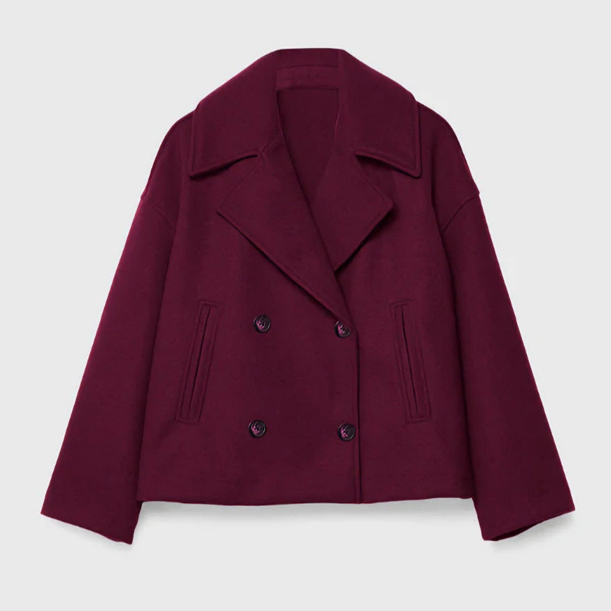 Dam Fashion kort jacka med dubbel knäppning