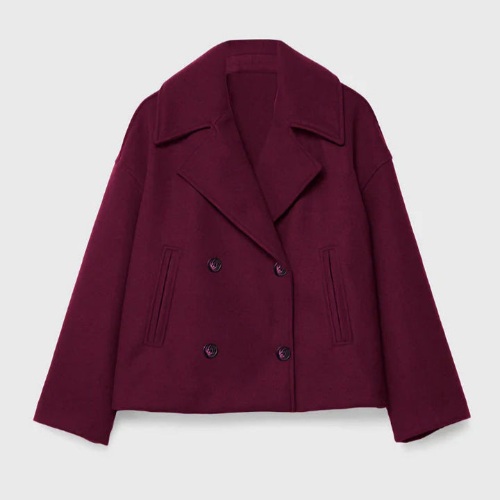Dam Fashion kort jacka med dubbel knäppning