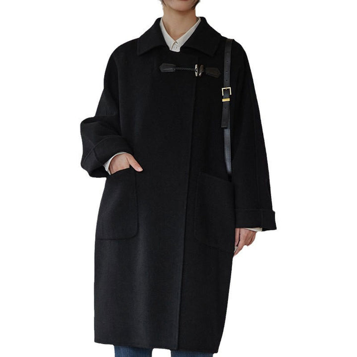 Dam modern oversize jacka med hög krage