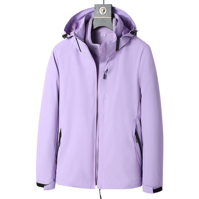 Herr Wind och Water-Resistant Jacka med Huva med Ergonomic Skärning och Concealed Dragkedja