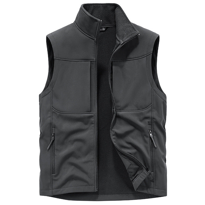 Herr Funktionell Softshell Väst med Fleecefoder och Vindskyddande Membrane