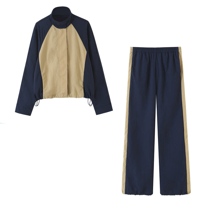 Dam lätt kort Transition jacka med Funnel Neck, kontrast Inserts och dragsko