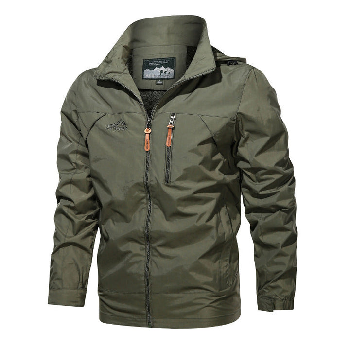Herr lätt utomhusjacka windbreaker med vattenavvisande kappaing och ventilerande meshfoder
