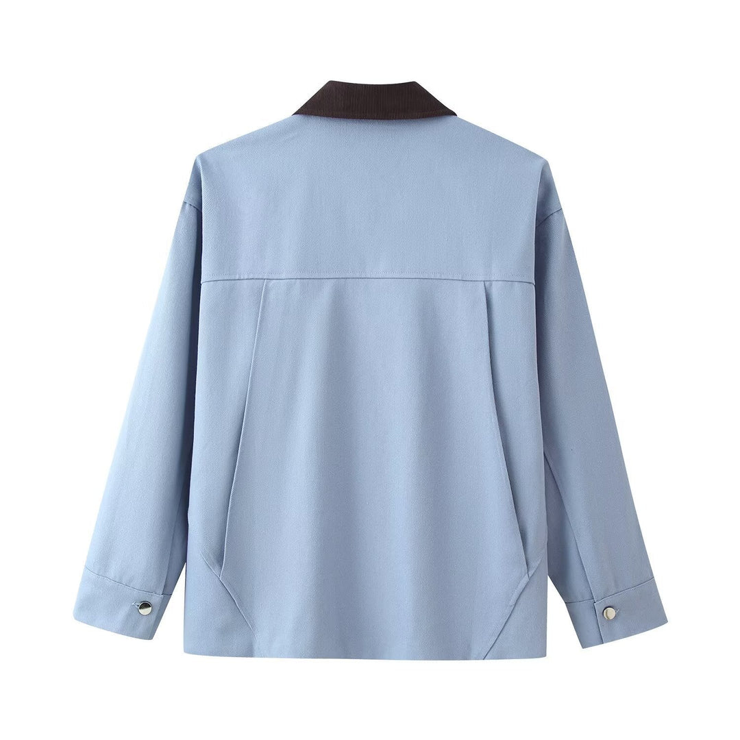 Dam oversize Utility Transition jacka in Shacket stil med Cord krage