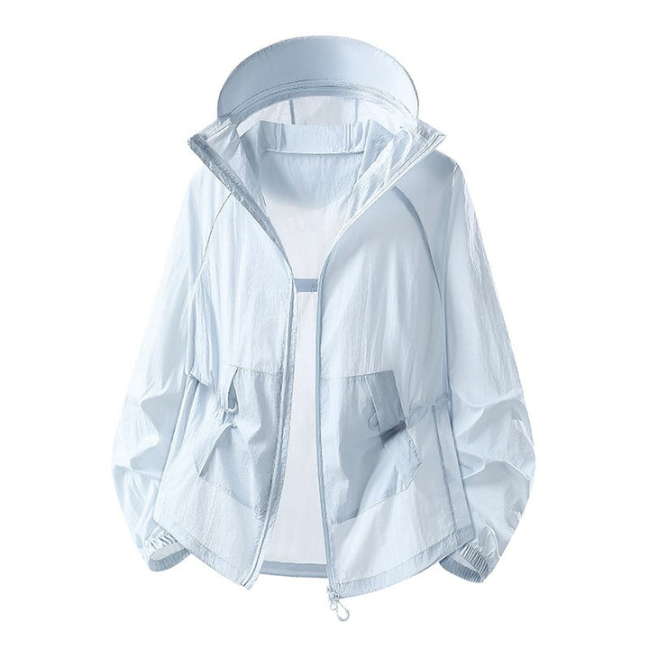 Herr Lätt Wind och Water Resistant med Huva Övergångsjacka med Mesh Foder &amp; Dragsko